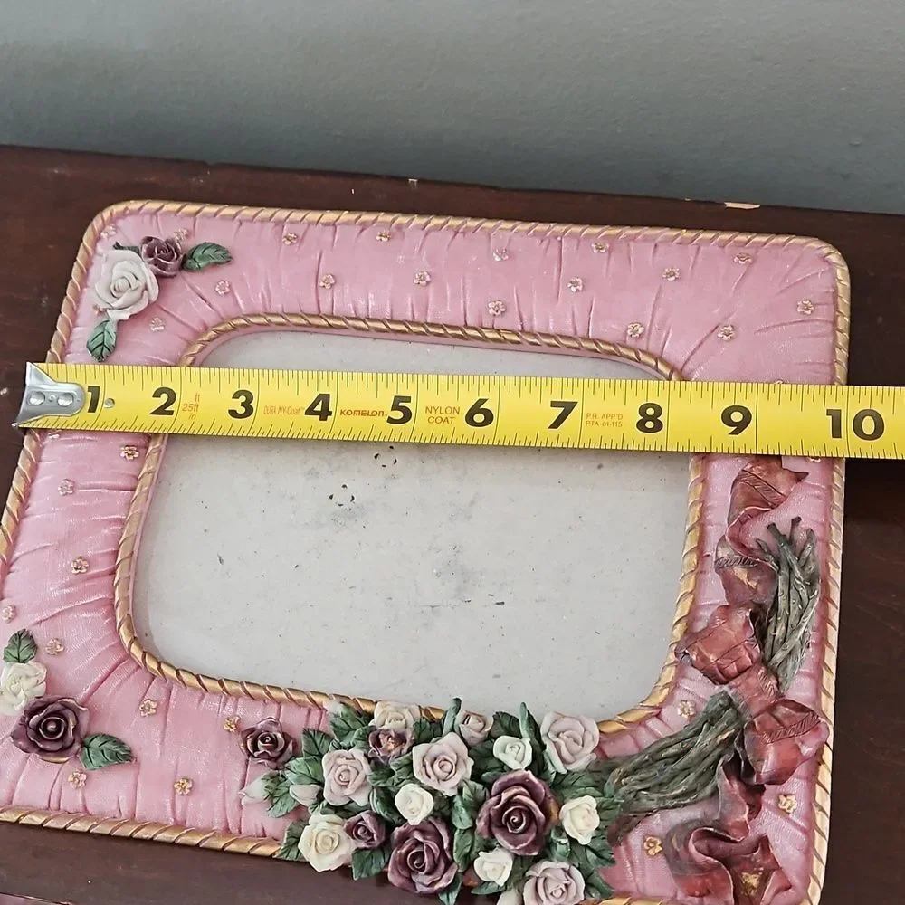 Vintage Ceramic Floral Picture Frame